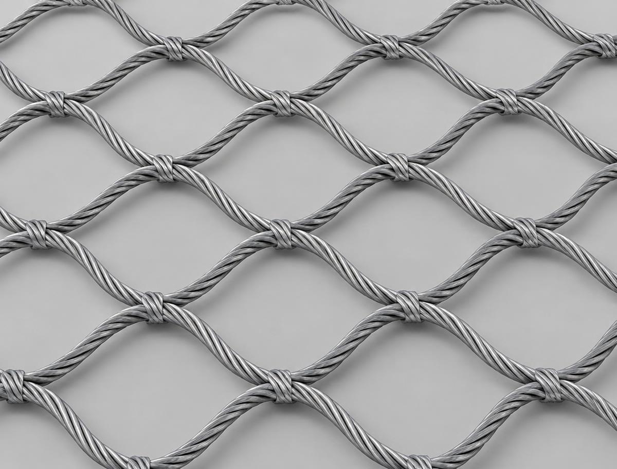 Illustrative steel cable net mesh